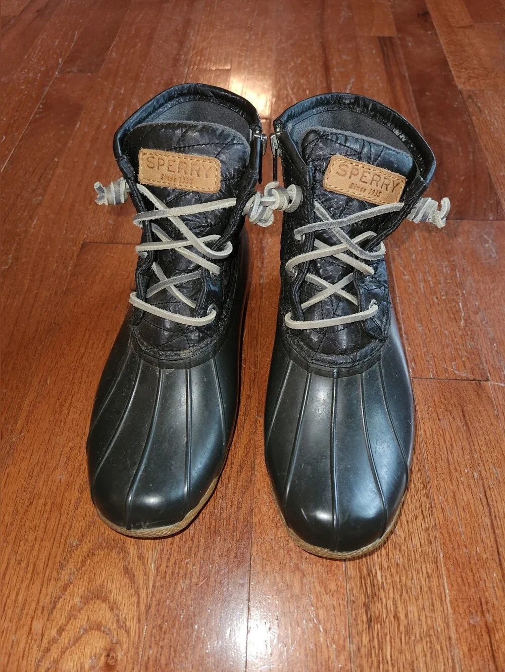 Sperry Women’s Black Duck Boots - Quilted Upper